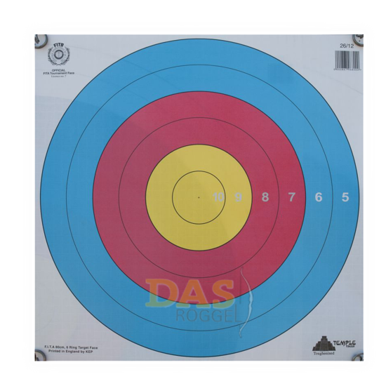 Bild von Faces For Target Archery 80Cm Tv Center Scoring Zones 5-10 Reinforced Paper