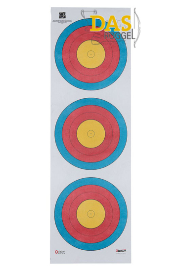 Bild von Decut Target Face Polyester 40 cm 3-spot comp. Sml center 5 rings