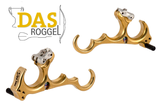 Afbeeldingen van Release Hand Held  'Honey Badger' Back Tension 4 Finger Medium Brass
